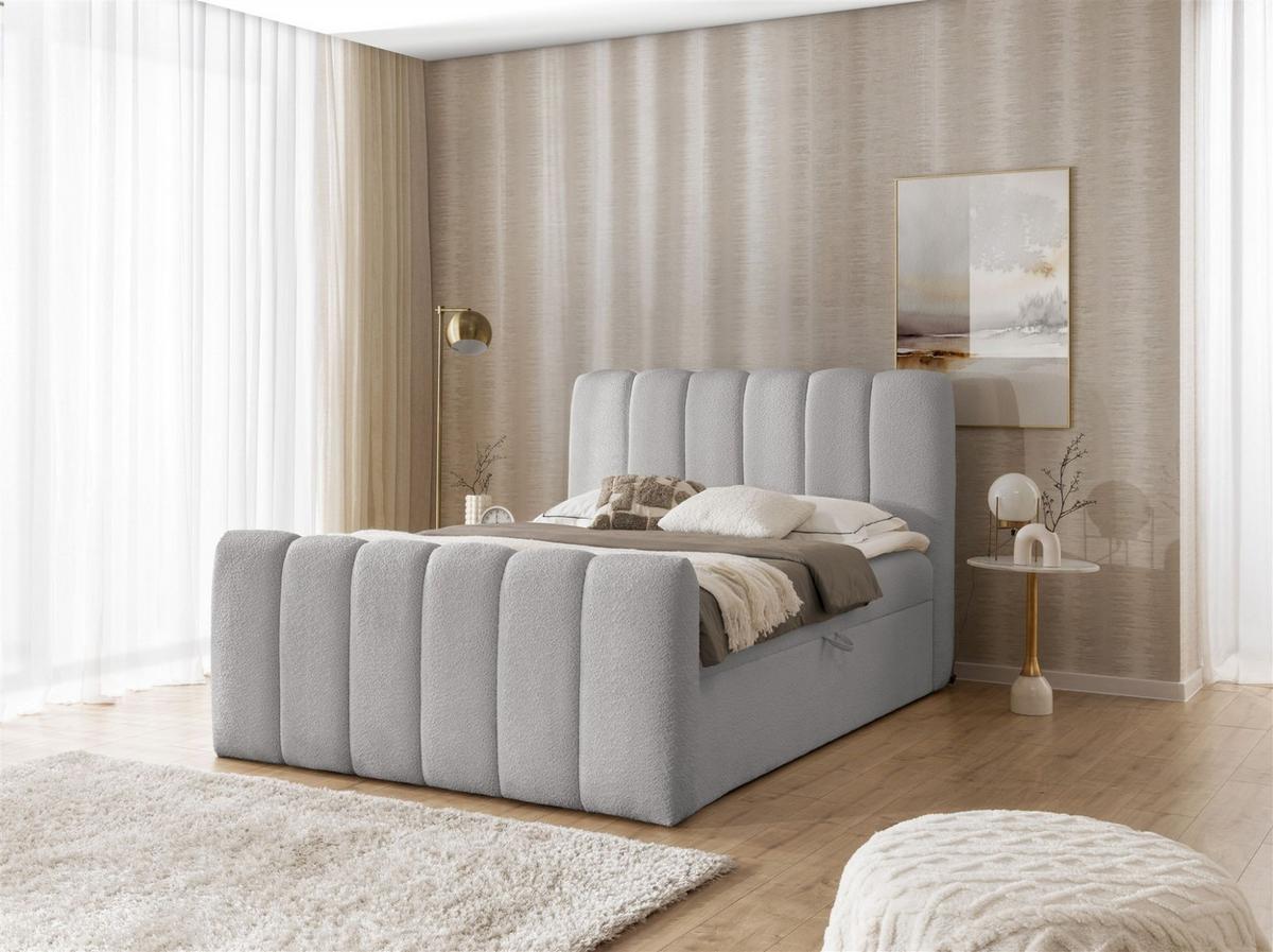 BOXBETT Denis - Silberfarben, Holzwerkstoff/Textil (200/200cm) - Fun Möbel
