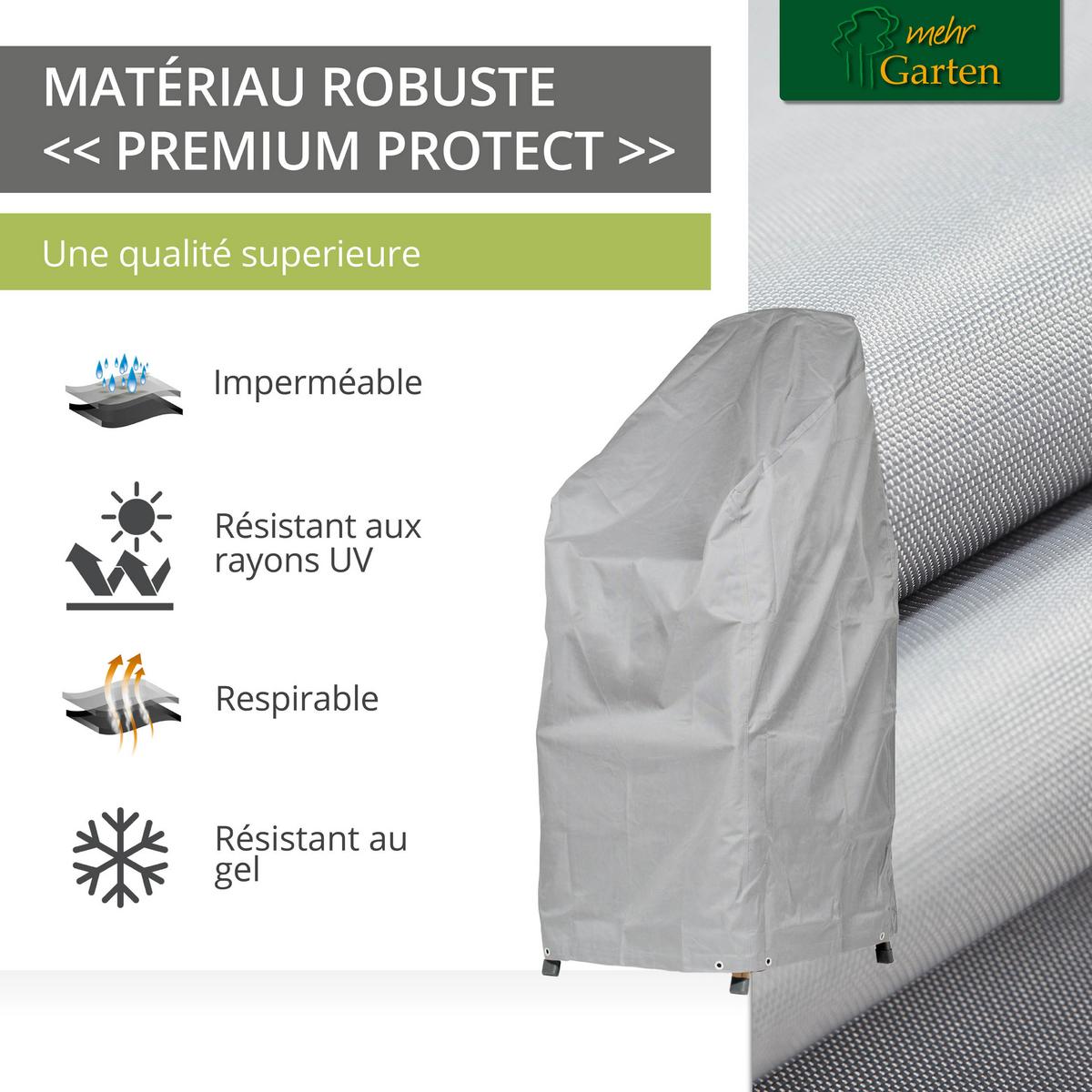 SCHUTZHÜLLE Stapelstuhl SHP-60007 - Grau, Kunststoff (68/150/98cm) - mehr Garten