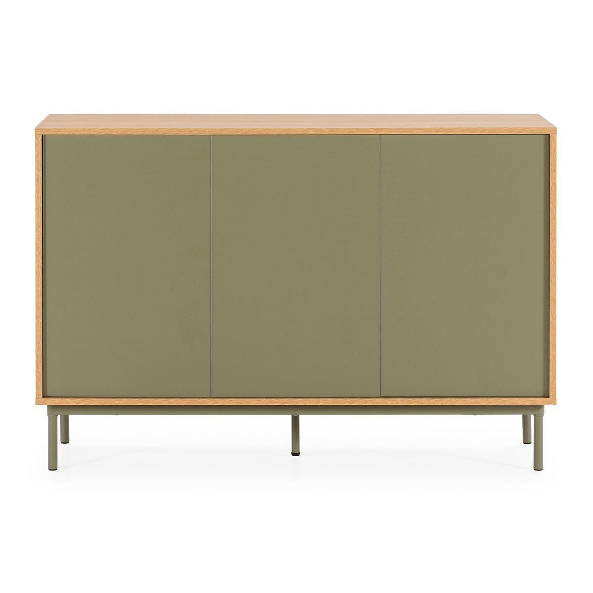 SIDEBOARD Cuzco 3 türen Eichenfarbe/grün - Grün, Holzwerkstoff (120/80/40cm)