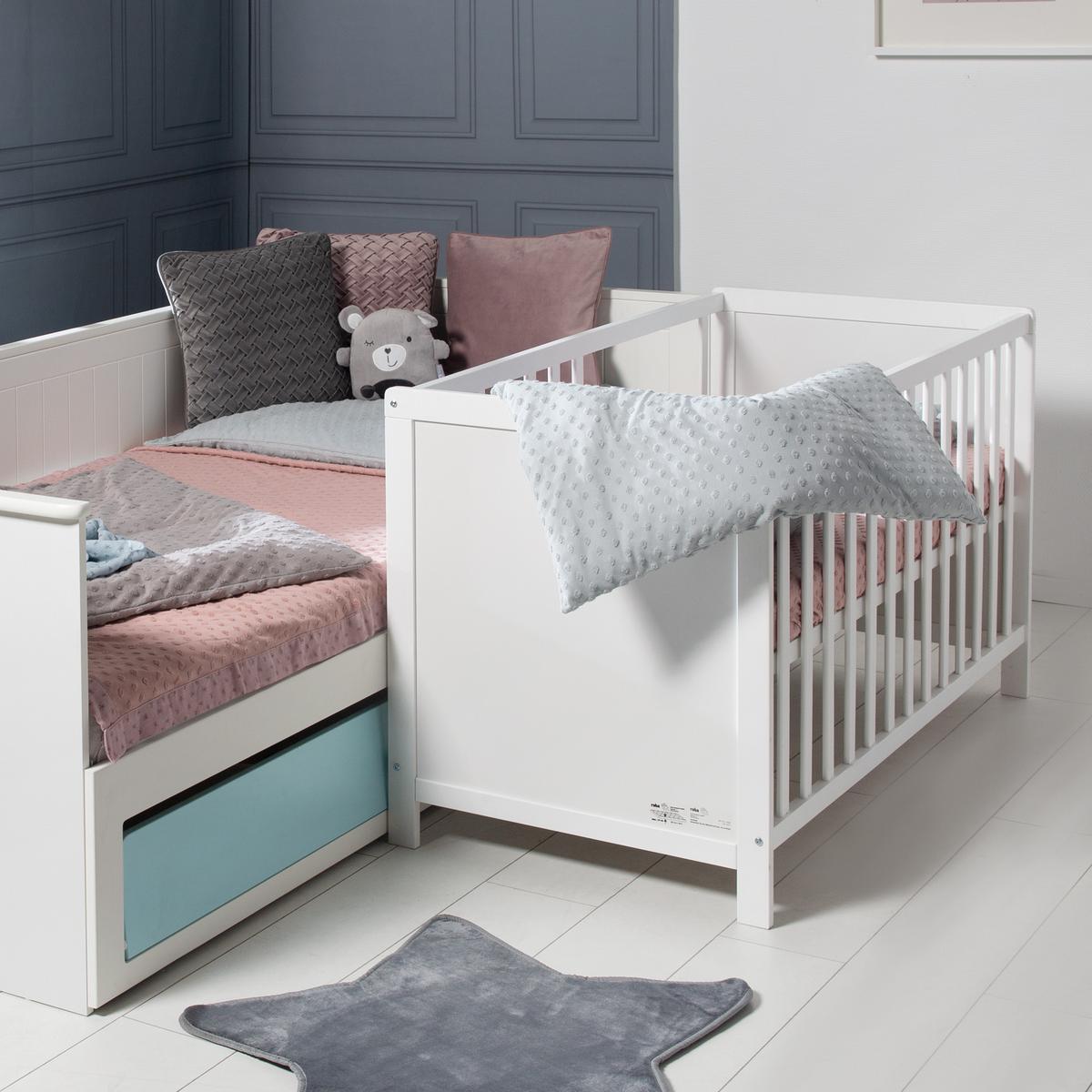 BABYBETT mit Matratze 60 x 120 cm - Weiß, Holzwerkstoff (60/120cm) - Roba