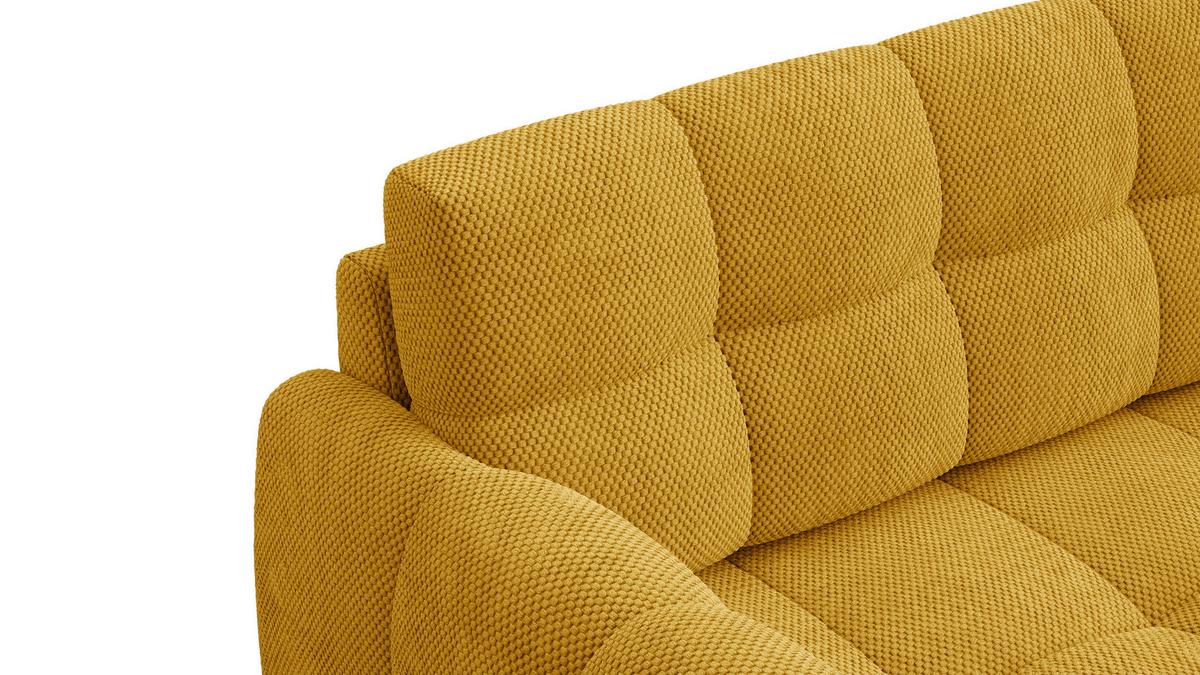 SOFA MELLOW 2,5-Sitzer, safran - Gelb/Schwarz, Holz/Textil (183/87/98cm) - Wozimo