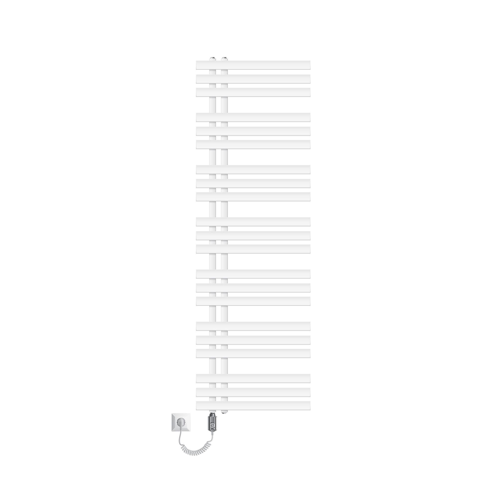 BADHEIZKÖRPER elektrisch Iron EM 500x1600 mm Weiß mit Heizstab 1200W - Weiß, Metall (50/160/3cm) - LuxeBath