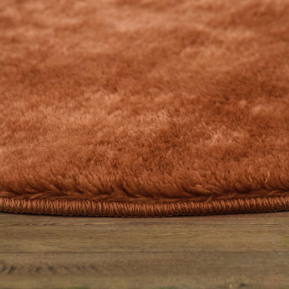 KURZFLORTEPPICH, einfarbig, Kupfer, Ø 80 cm - Kupferfarben, Textil (80/80cm) - KADIMA DESIGN