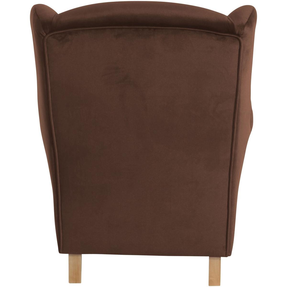 OHRENSESSEL Karlen Bezug Samtvelours Buche natur / braun - Buchefarben/Braun, Kunststoff (86/103/77cm) - 58aufmkessel