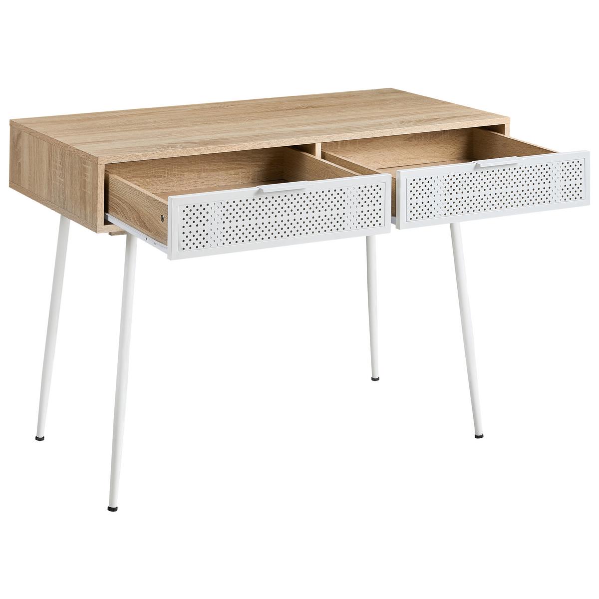 SCHREIBTISCH Hellbraun 110/ 52 cm Chula - Hellbraun, Holzwerkstoff (52/110/76cm) - Beliani
