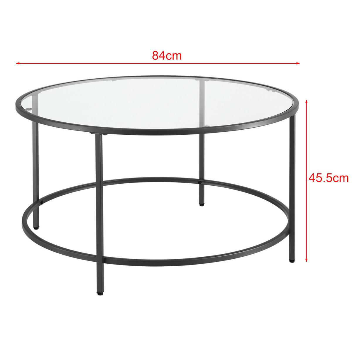 COUCHTISCH Kouvola 84/84/46 - Schwarz, Glas (84/84/46cm) - [en.casa]