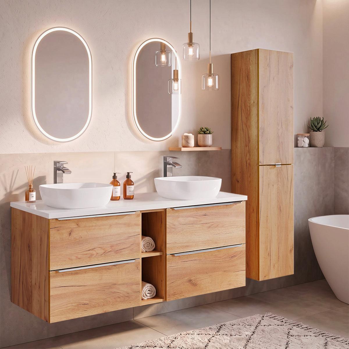 DOPPELWASCHTISCH 140.4cm April Holz - Braun, Holzwerkstoff (140.4/59/46cm) - Petits-meubles