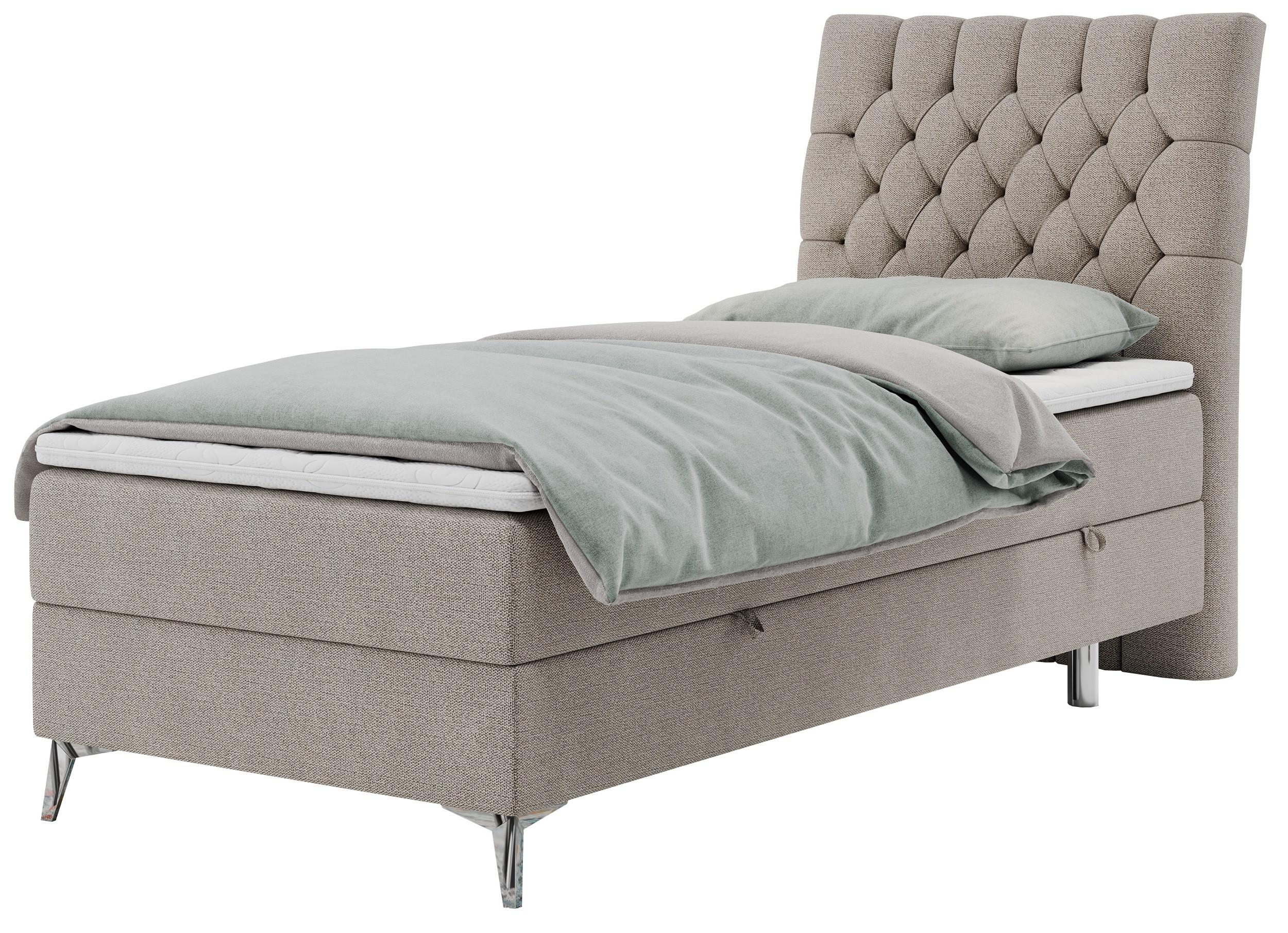 BOXBETT MILEN 90/200 Beige Struktur - H4 - Rechts Seite - Beige, Holz/Textil (90/200cm) - MKS