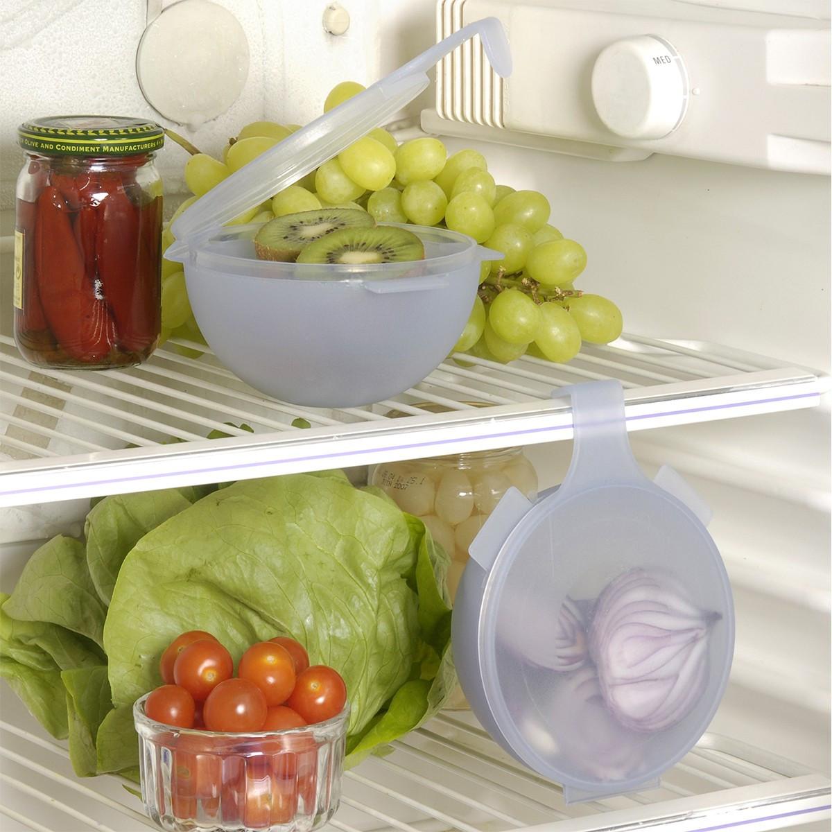 MINI-KÜHLSCHRANKHAKENBOXEN - 2er-Pack - 11,5/11,5/6 cm - Transparent, Kunststoff (11.5/6/11.5cm) - Calicosy