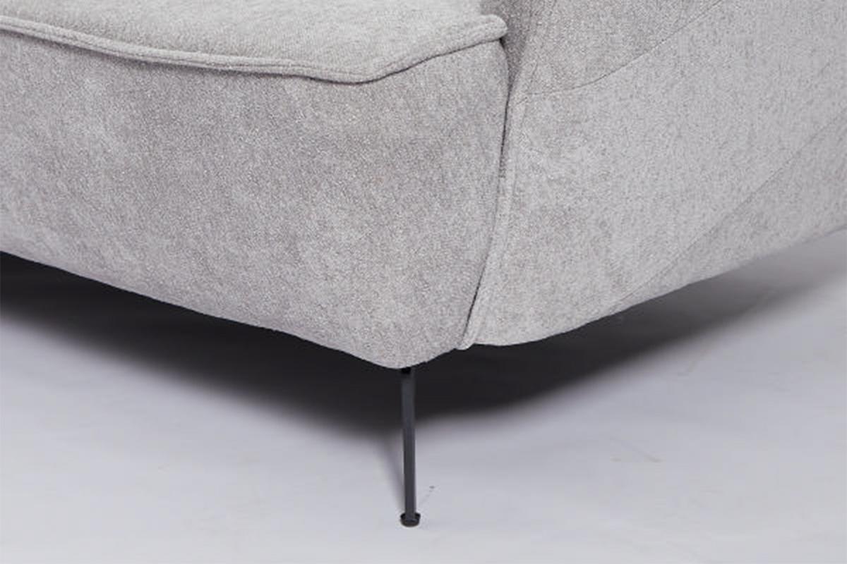 DESIGNSOFA GARBO Grau Webstoff - Schwarz/Grau, Textil/Metall (280/92/158cm) - KAWOLA