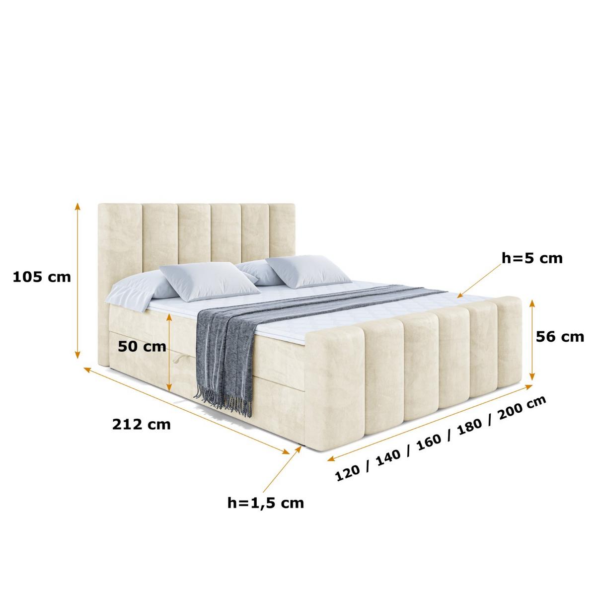 BOXBETT BOXI1-Z - 120x200 cm - H4 - Beige - Beige, Holzwerkstoff (120/200cm) - ALTDECOR