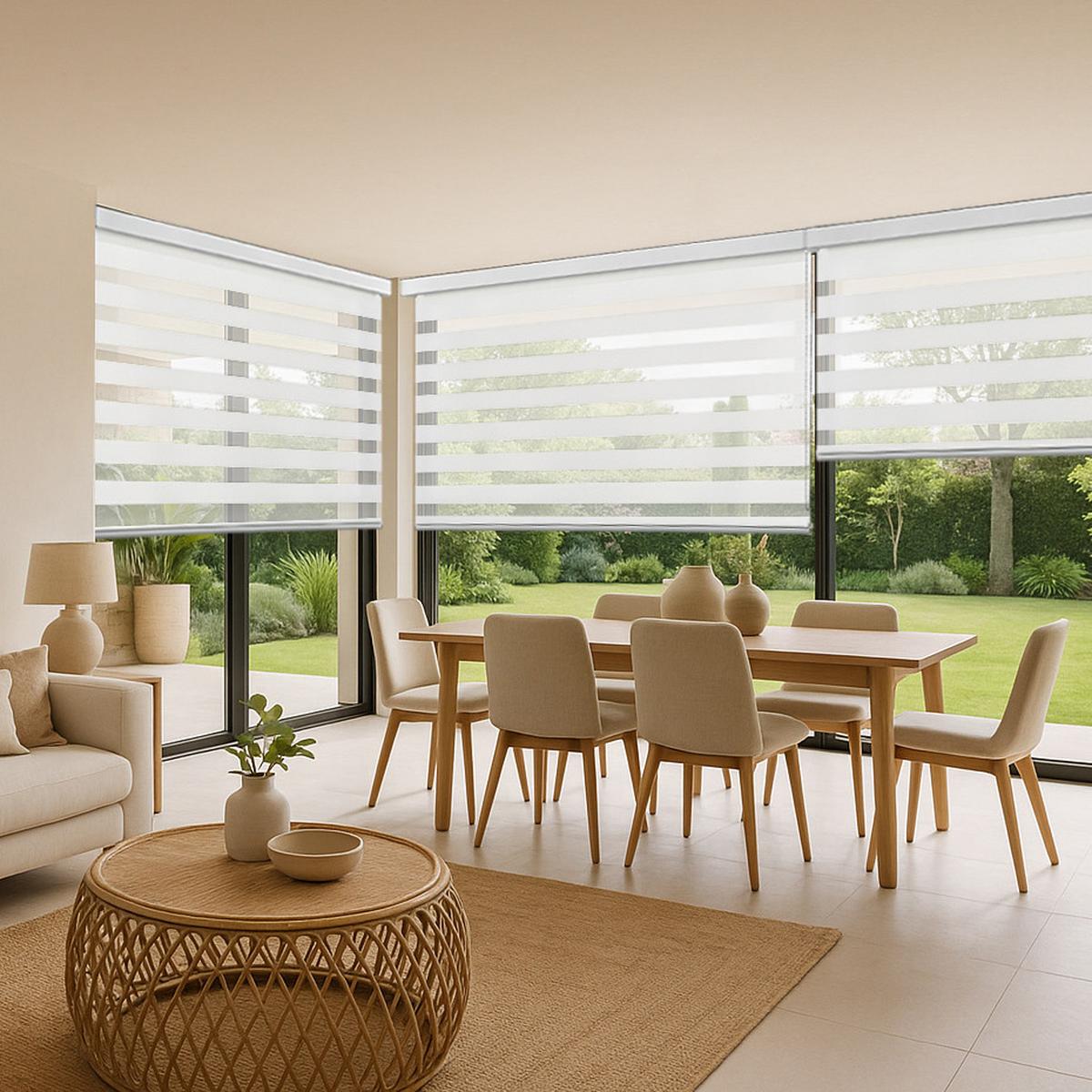 DOPPELROLLO Weiß 120x250 cm - Weiß, Kunststoff (120/250cm) - STORESDECO