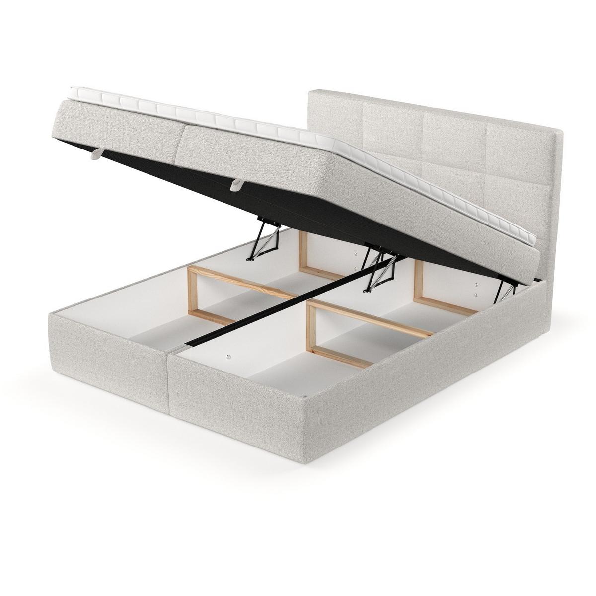 BOXBETT Velto 200/200 cm Hellbeige im Riva Stoff - Sandfarben/Schwarz, Holz/Holzwerkstoff (200/200cm) - AltaBeds
