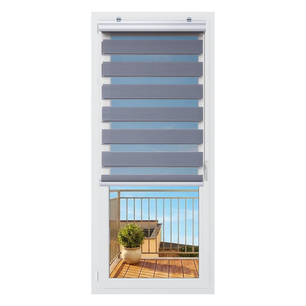 TAG-UND-NACHT-ROLLO Plus Easyfix Silber 100x250 - Hellgrau, Kunststoff (100/250/1cm) - STORESDECO