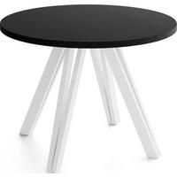 ESSTISCH Ravero runder ausziehbarer, Schwarz 100/100/77 cm - Schwarz/Weiß, Holz/Holzwerkstoff (100/100/76.5cm) - WFL GROUP