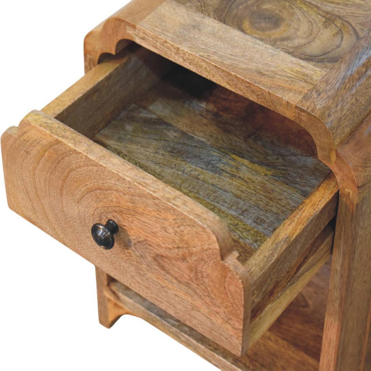 NACHTTISCH Massivholz Newton Mini Oak-ish, 1 Schublade und Offenes Regal, Beige - Eichefarben/Beige, Mangoholz/Holz (30/40/30cm) - Artisan Furniture