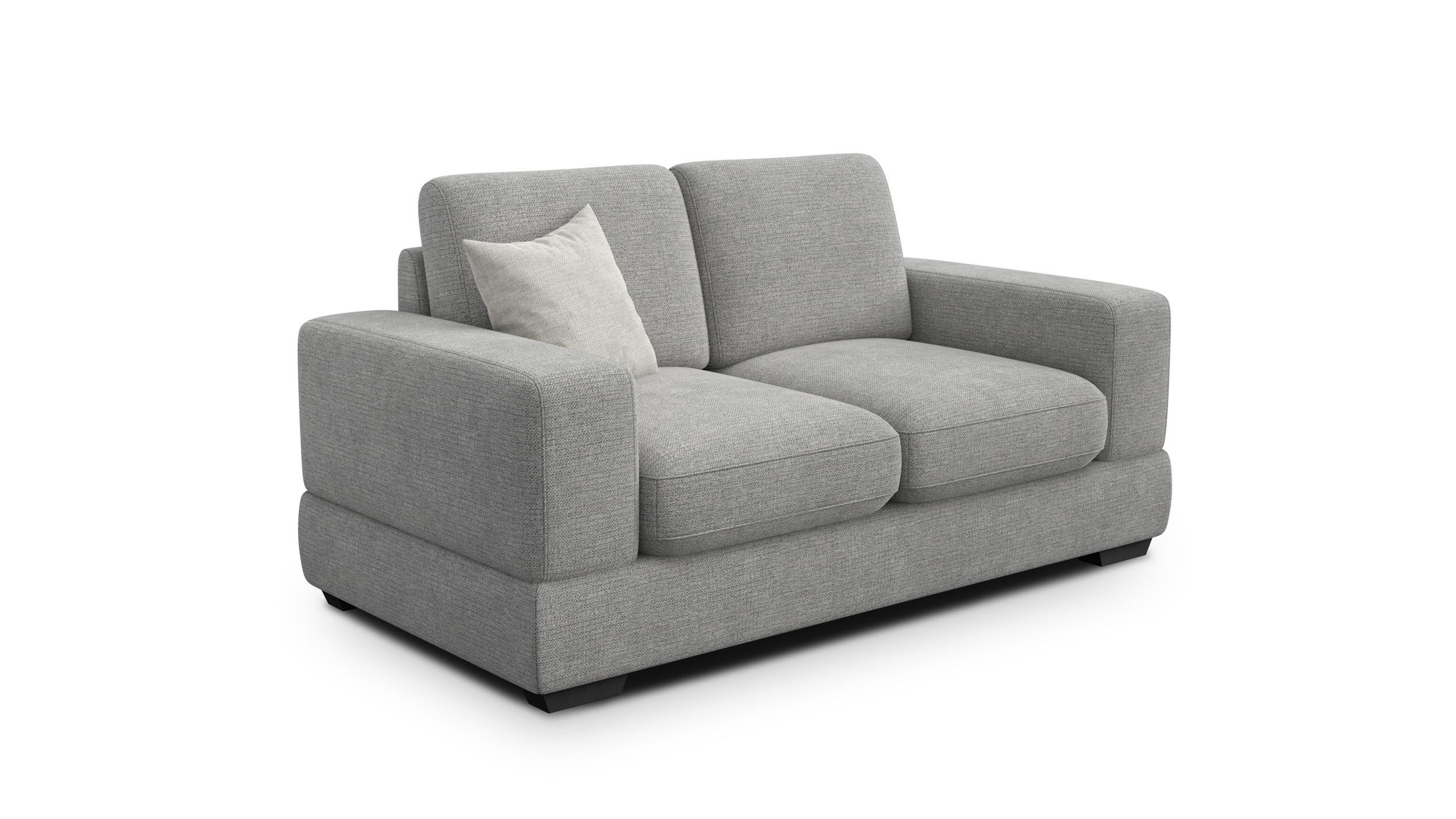 SOFA OTTO 2-Sitzer, grau - Schwarz/Grau, Holz/Textil (171/89/98cm) - Wozimo