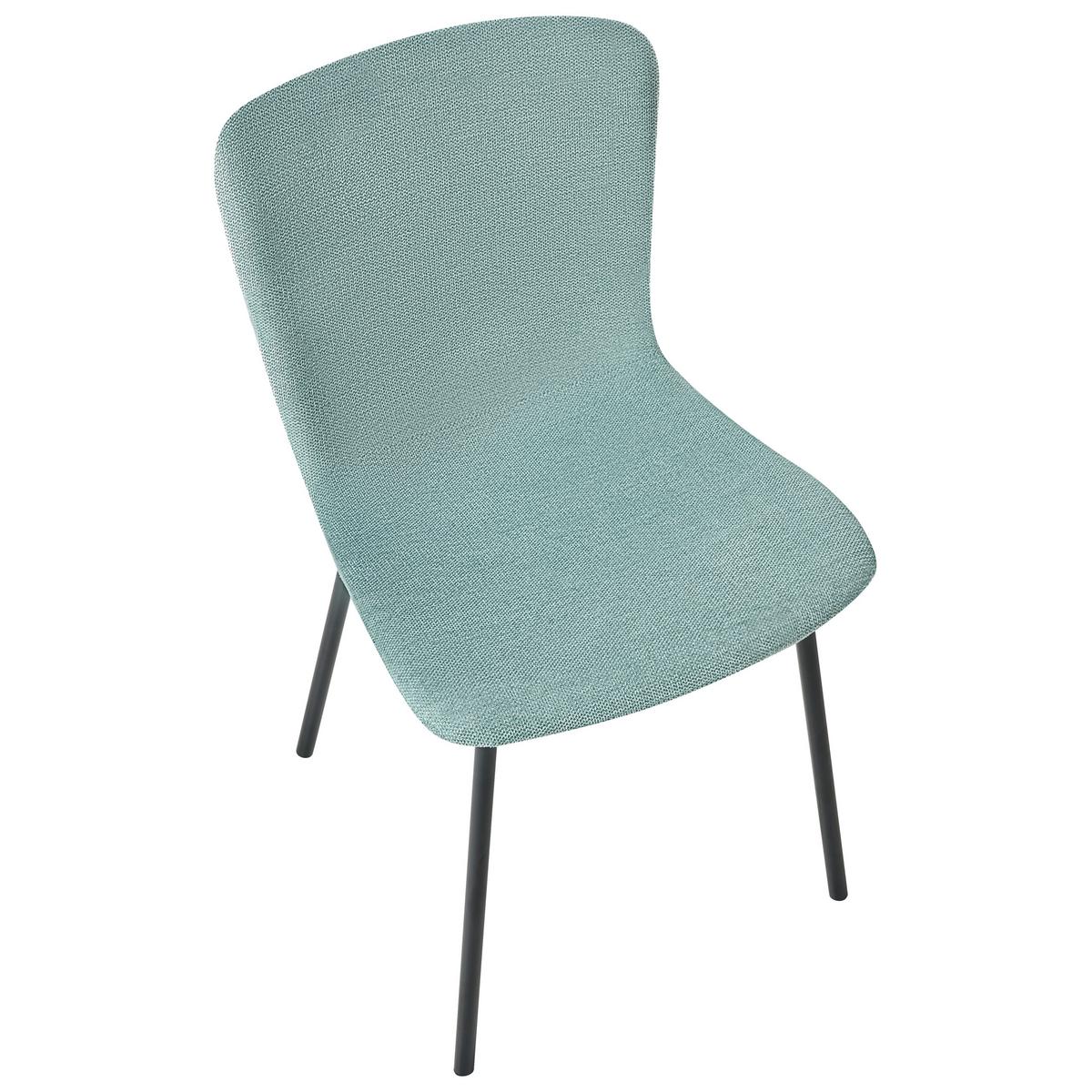 ESSZIMMERSTUHL 4er-Set Mintgrün Caldwell - Schwarz/Mintgrün, Textil (45/80/46cm) - Beliani