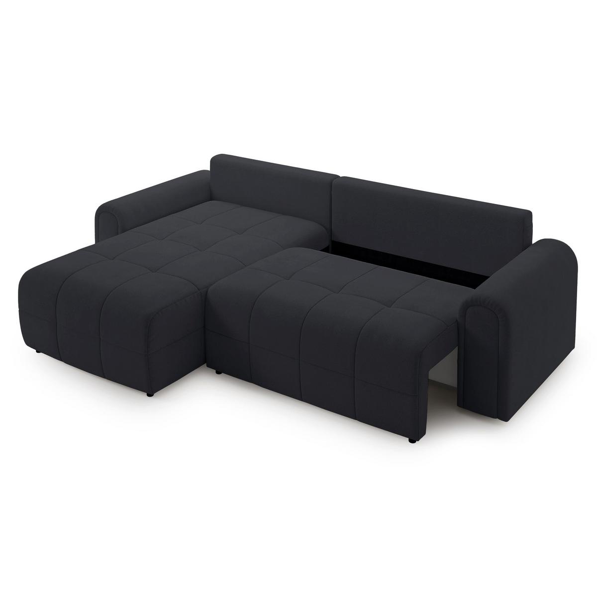 ECKSOFA Simolla Anthrazit links - Dunkelgrau/Schwarz, Kunststoff/Textil (268/180cm) - Selsey