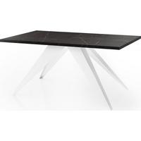 ESSTISCH Vance Weiß rechteckig ausziehbar, Marmor Schwarz 160-260/90/76 cm - Anthrazit/Weiß, Holzwerkstoff/Metall (90/260/76cm) - WFL GROUP