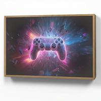 NACHTTISCHLAMPE MIT AKKU Controller - Neon - Explosion - Abstrakt 100x70 cm - Violett, Holzwerkstoff (8/100/70cm) - OnlyWow