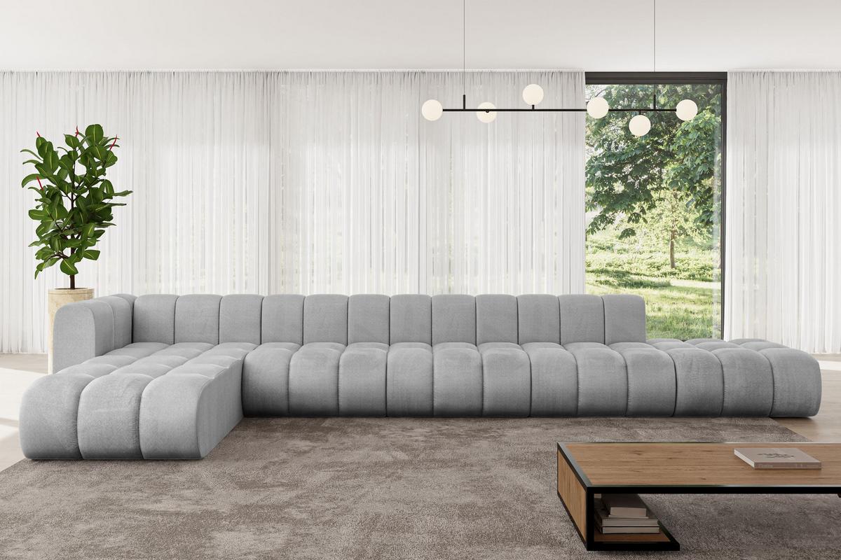 ECKSOFA modulares Sofa Zuvon-L3 - 478x177x70 cm Grau - Hellgrau, Holzwerkstoff/Textil (478/177cm) - ALTDECOR