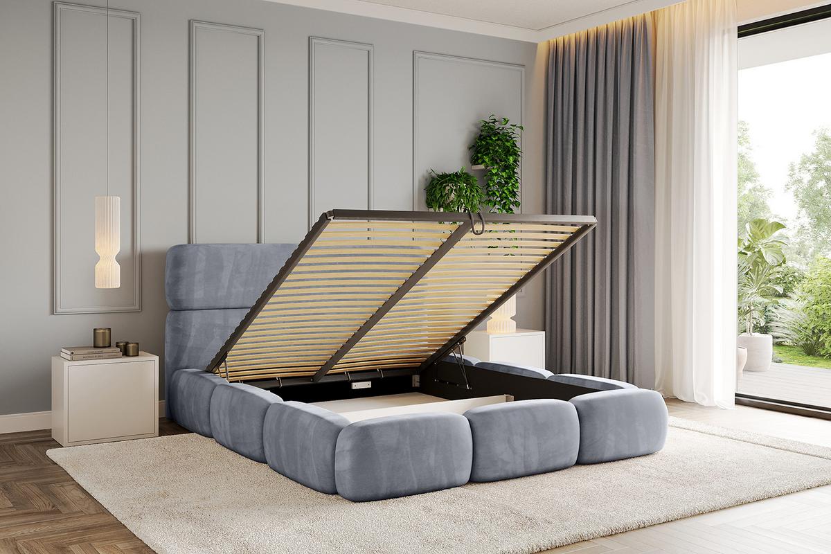 POLSTERBETT mit Bettkasten und Lattenrost, Boxbett ohne Matratze - ELVA 180x200 Grau - Grau, Holzwerkstoff/Textil (180/200cm) - ALTDECOR