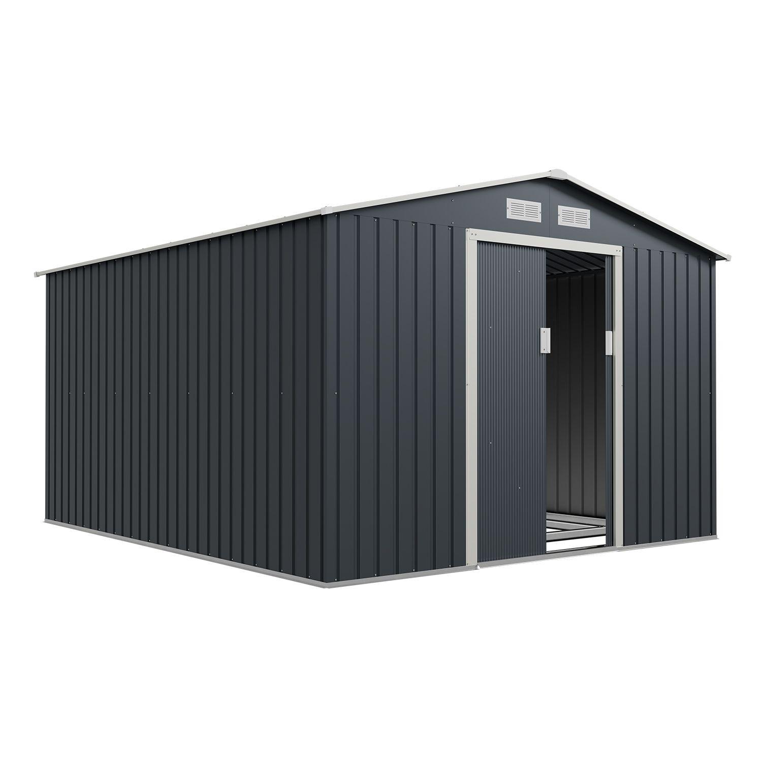 GERÄTESCHUPPEN XXL Anthrazit - Anthrazit, Metall (282/190/314cm) - Juskys