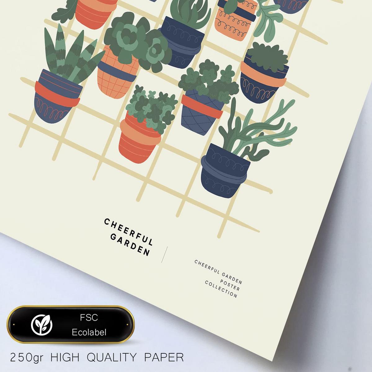 POSTER Set Mit 6 Minimalistischen In Pastellfarben Wüstenpflanzen Drucke Von Landschaften Und Natur Für Innenarchitektur A3 & A4 Schwarzer Rahmen - Schwarz, Papier (29/3cm) - Nacnic