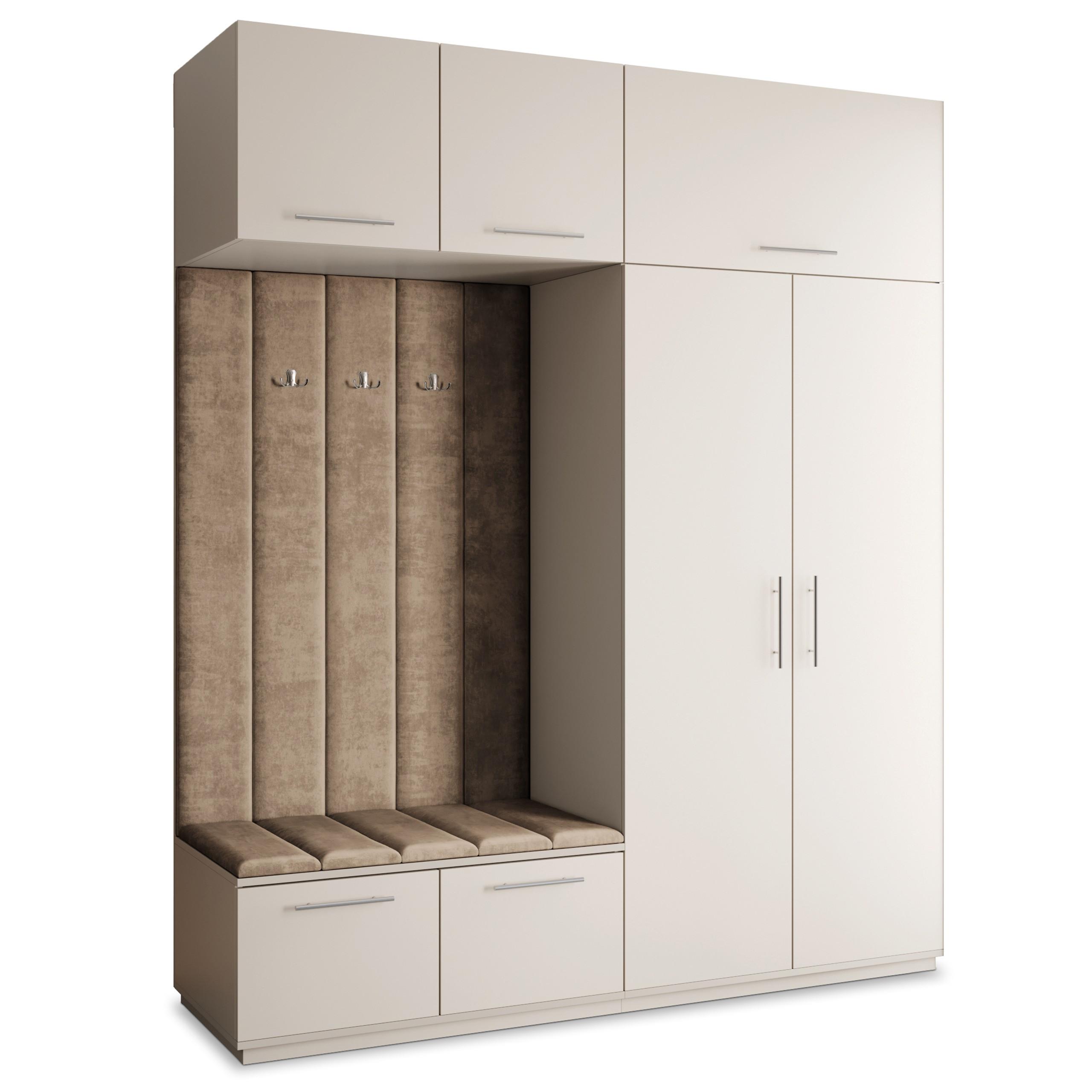 GARDEROBENSCHRANK REMA 200/240/60 cm Modern Garderobe-Set Kaschmir - Kaschmir/Mokka, Holzwerkstoff (200/240/60cm) - MASSENO