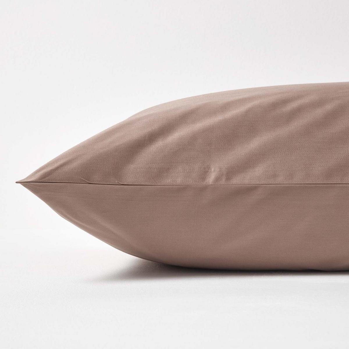 BIO-KISSENBEZUG Satin, Fadendichte 400 - Braun, Textil (60/60cm) - Homescapes