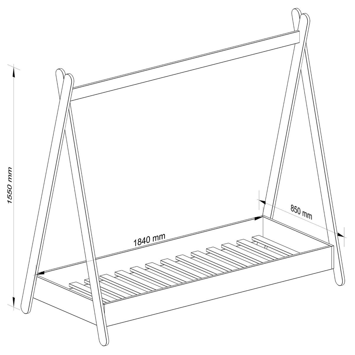 KINDERBETT Rosa 155/85/187 - Rosa, Holzwerkstoff (80/180cm) - RAUMHIRSCH FURNITURE