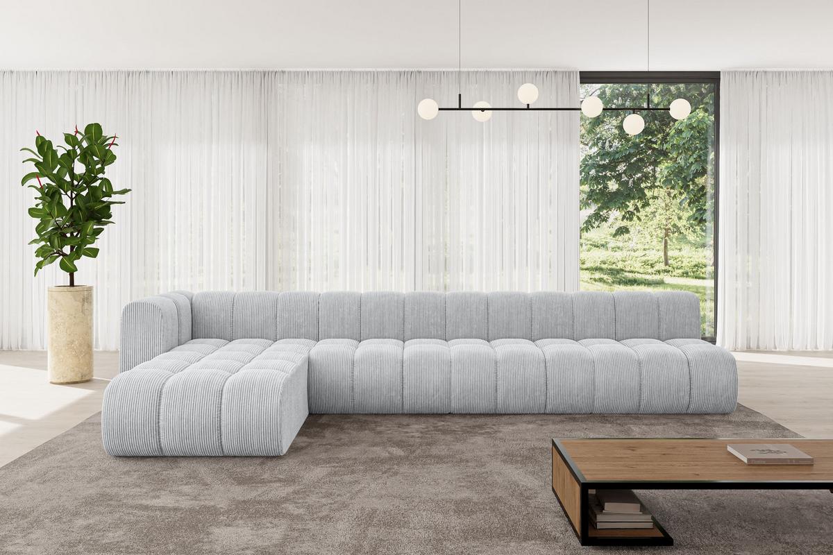 ECKSOFA modulares Sofa Darnel-L3 - 387x177x70 cm Grau - Grau, Holzwerkstoff/Textil (387/177cm) - ALTDECOR