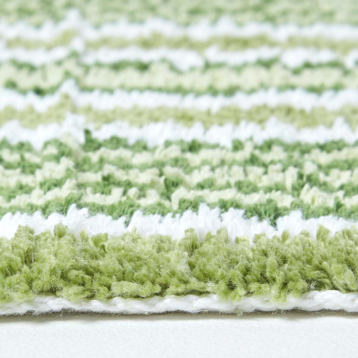 BADEMATTE 40/60 cm gestreift, Baumwolle - Grün, Textil (40/60cm) - Homescapes