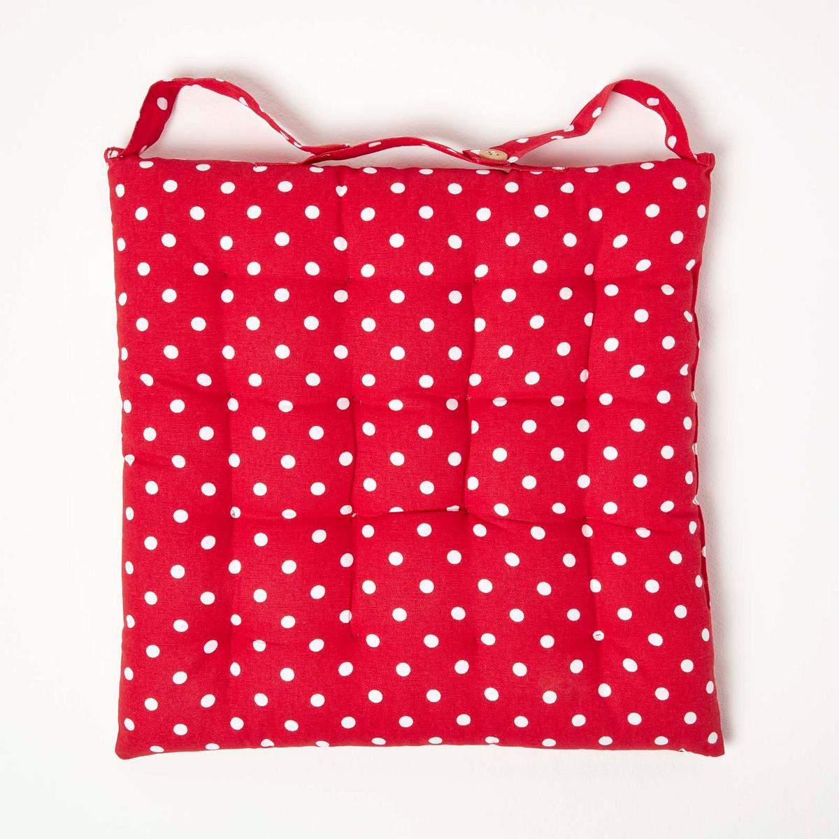STUHLKISSEN Polka Dots 40/40/5 cm - Rot, Textil (40/40/5cm) - Homescapes