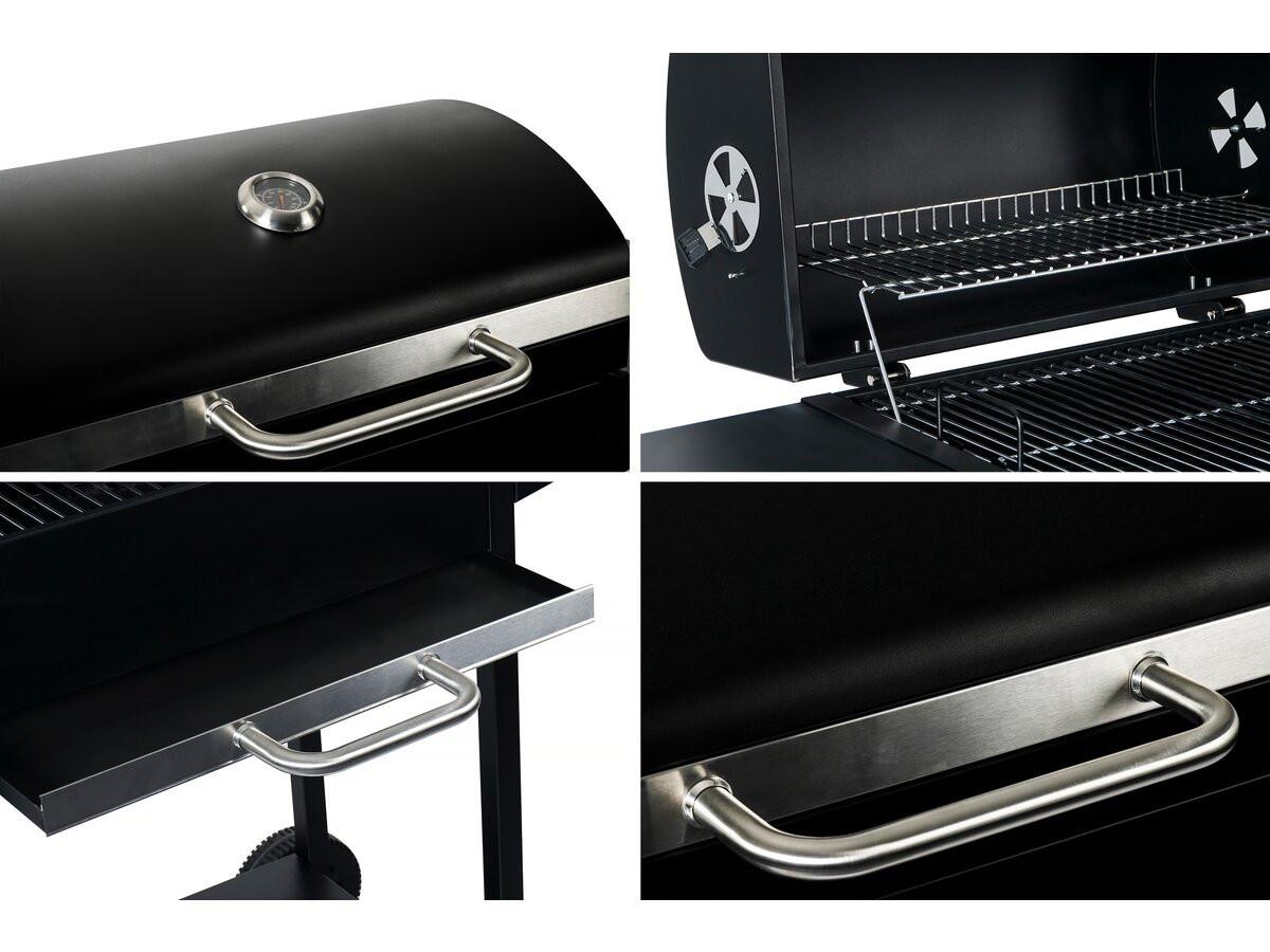 HOLZKOHLENGRILL bizon Schwarz - Schwarz, Metall (50/101/119cm) - Habitat Garten