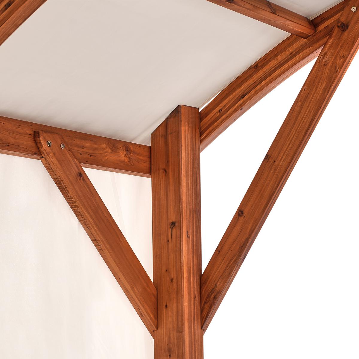 PAVILLON Tannenholz 303/300 cm Braun/Beige Scopello - Creme/Braun, Holz (303/257/300cm) - Beliani