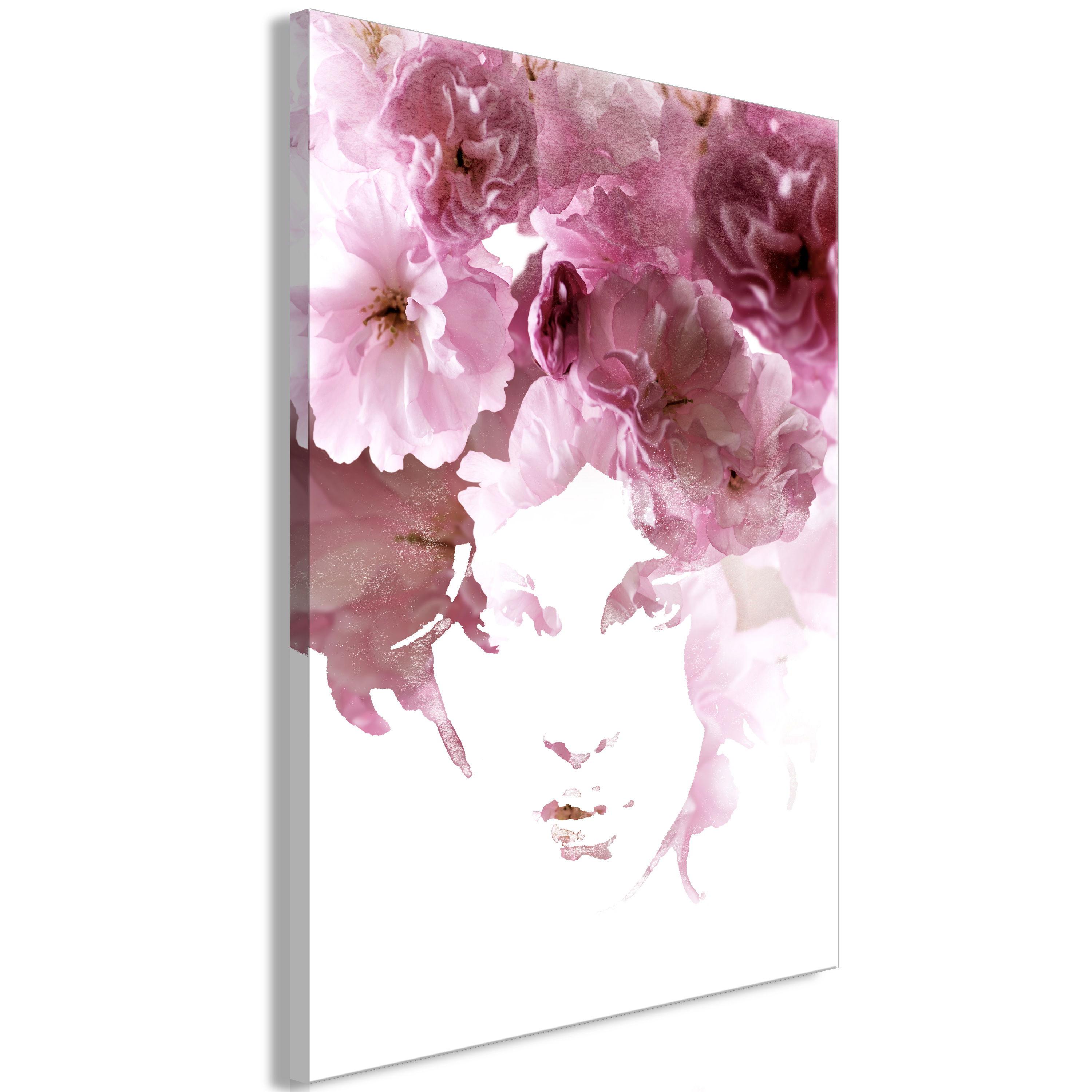 KUNSTDRUCK Rosa 40/60 cm - Pink/Weiß, Textil (40/60cm) - KUNSTLOFT