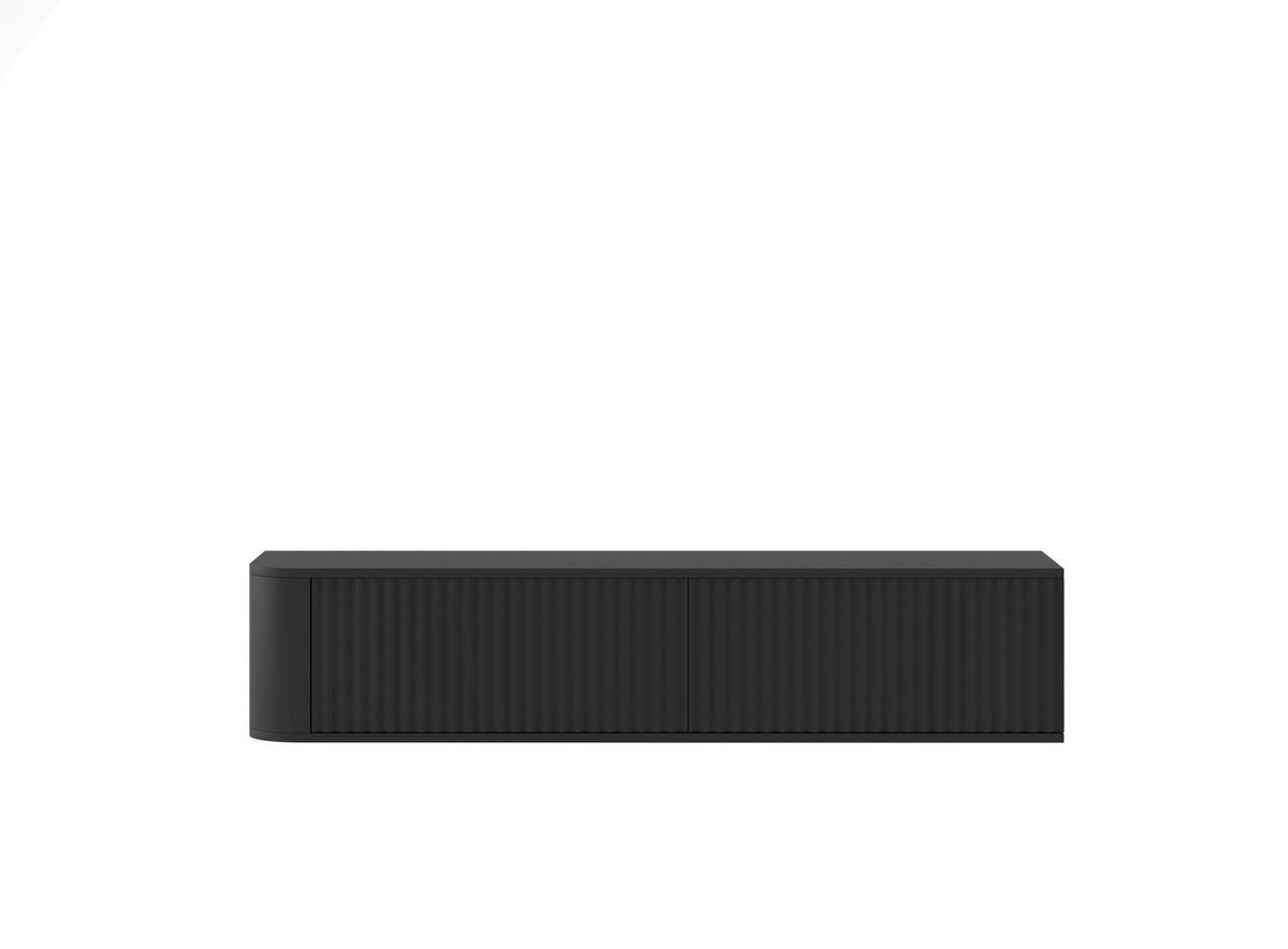 TV-LOWBOARD Aurora Schwarz matt 140 cm - Schwarz, Holzwerkstoff (140/30/35cm) - Meble Lindner
