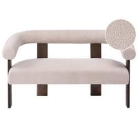 2-SITZER-SOFA Bouclé Dunkelbraun/Beige Ilbro - Beige, Textil (138/76/68cm) - Beliani