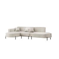 ECKSOFA Valencia - Beige, Holzwerkstoff/Textil (321/165cm) - Fun Möbel