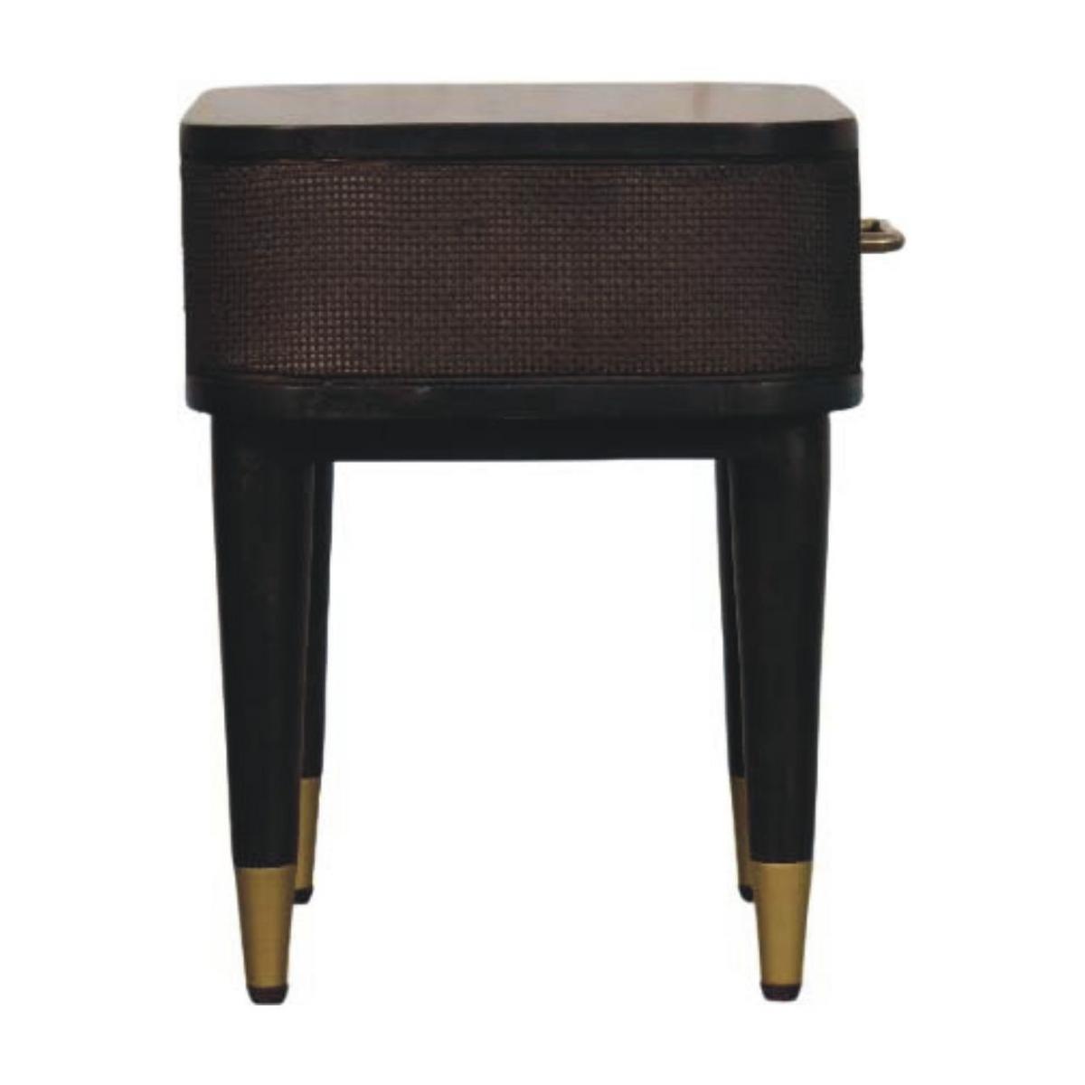 NACHTTISCH mit Samt-Mokka-Finish, 1 Schublade, T-Bar-Griffe, dunkelbraun - Dunkelbraun, Holz (45/46/35cm) - Artisan Furniture