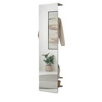 GARDEROBE in Salbei Grün, Kompaktgarderobe mit Spiegel und Kleiderstange, 50 x 200 cm - Salbeigrün, Glas/Holzwerkstoff (50/200/30cm) - Furn.Design