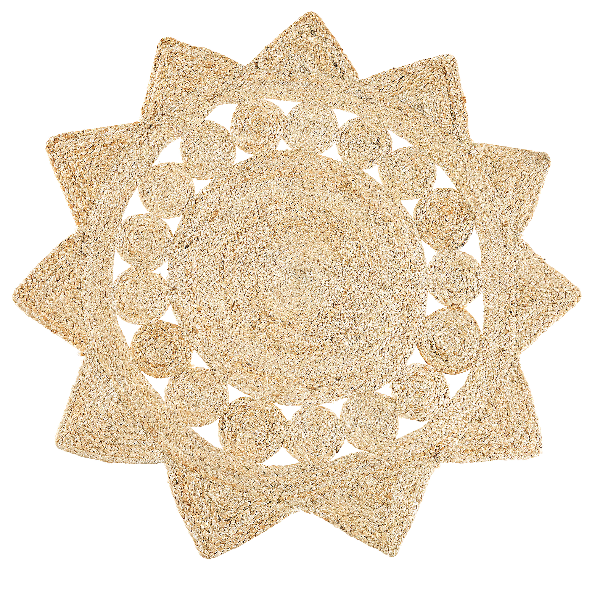 KURZFLOR-TEPPICH Araban 120/120 cm - Beige, Naturmaterialien (120/120cm) - Beliani