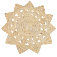 KURZFLOR-TEPPICH Araban 120/120 cm - Beige, Naturmaterialien (120/120cm) - Beliani