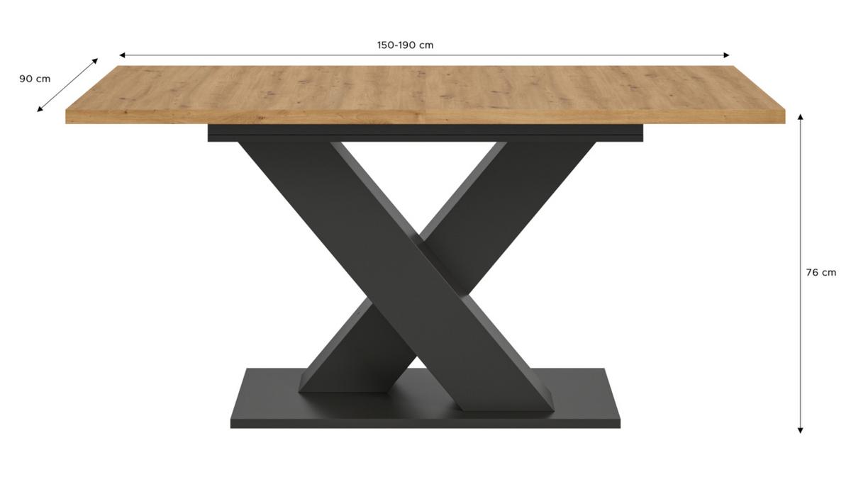 ESSTISCH Eiche, grau 150 - 190 cm, Küchentisch ausziehbar - Eiche Artisan/Grau, Holz/Holzwerkstoff (190/90/76cm) - Inn.Furn