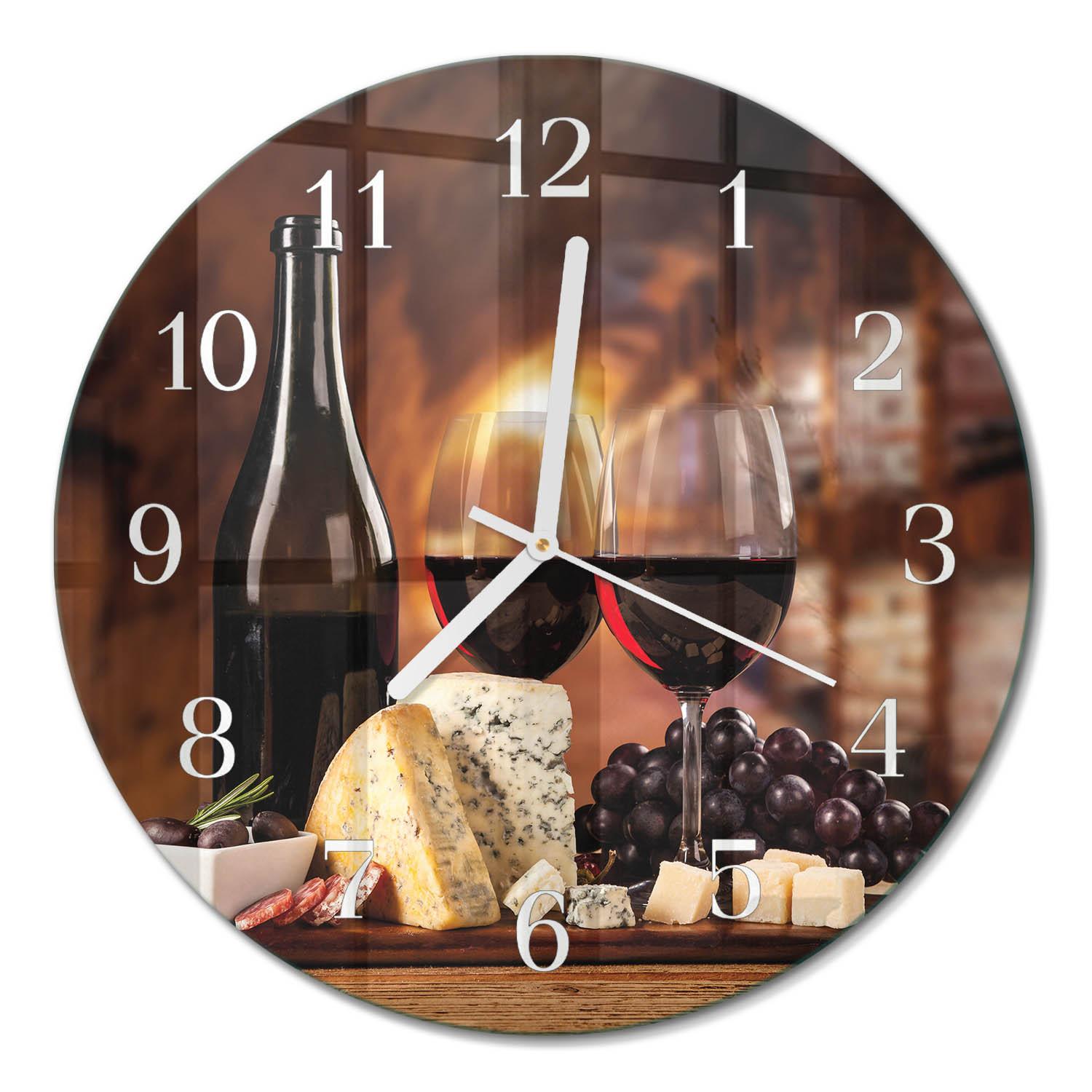 WANDUHR aus Glas Ø30 cm - Wein - Braun, Glas (30/30/0.4cm) - TULUP
