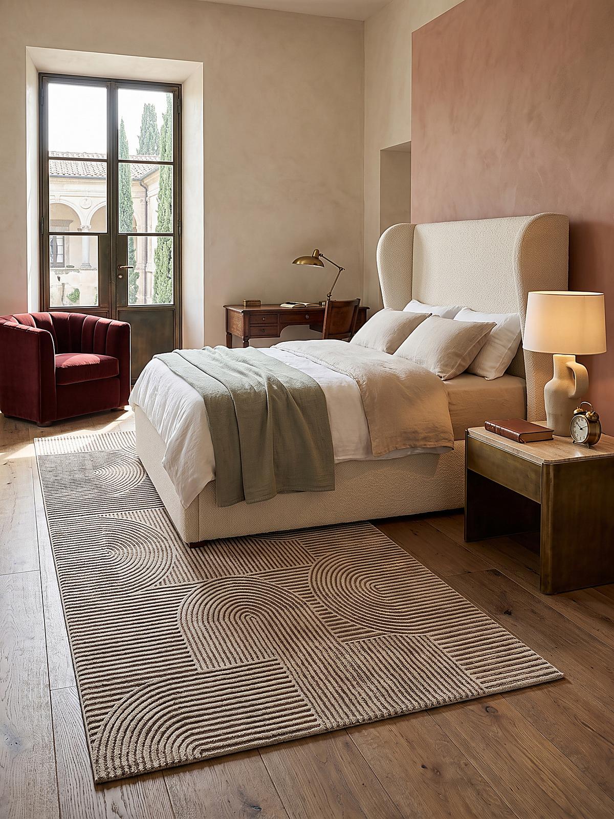 TEPPICH Kurzflor ERESMA Geometrisch Polyester Beige 80 x 150 cm - Beige, Textil (80/150cm) - KADIMA DESIGN