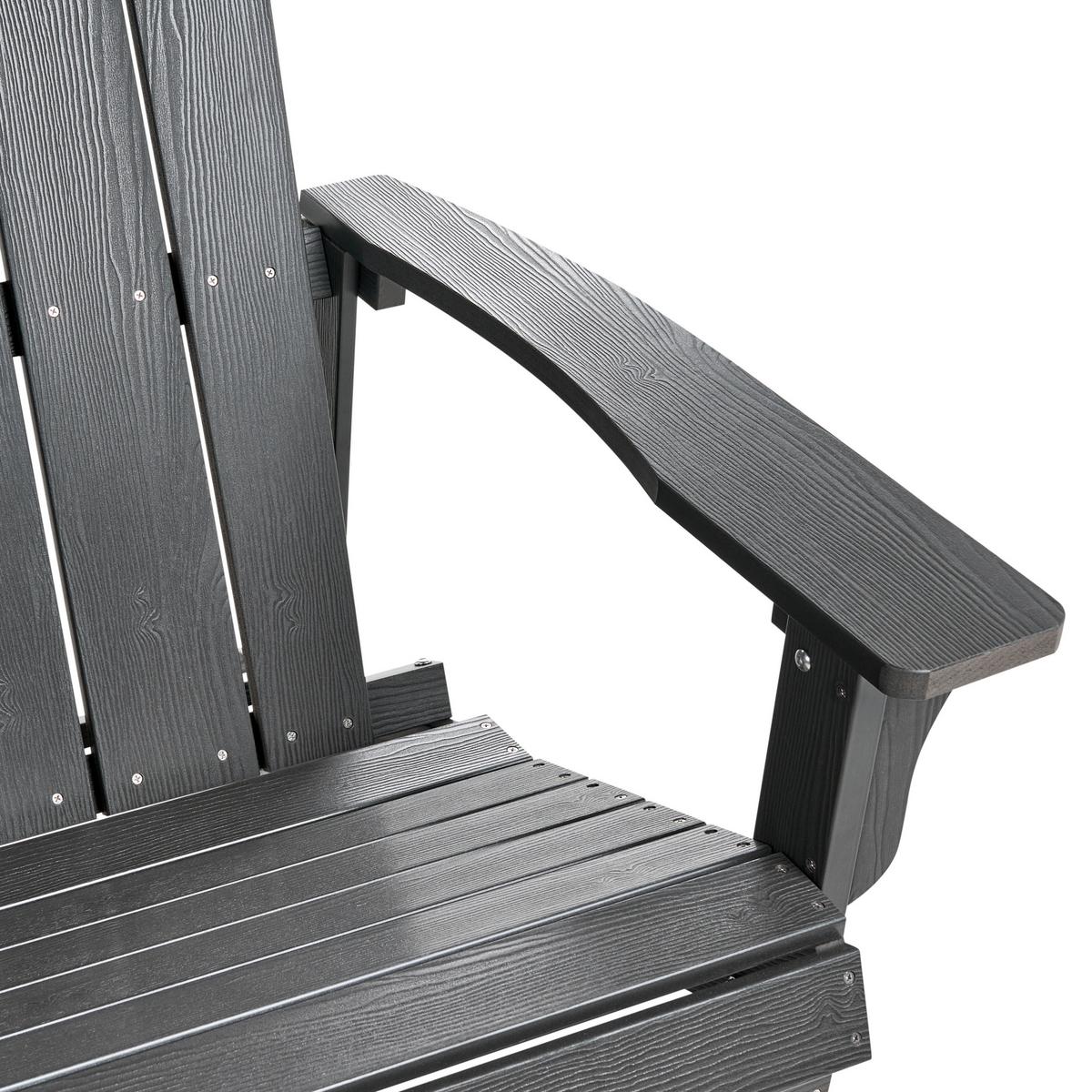 GARTENBANK 125 cm Dunkelgrau Adirondack - Dunkelgrau/Grau, Kunststoff (125/91/73cm) - Beliani