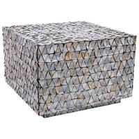 COUCHTISCH aus grauem Holz und Perlmutt, 65x65x45 cm - Grau, Holz (65/65/45cm) - Wanderlust